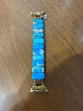 Cape Diablo Turquoise Stone Apple Watch Band with Gold Hardware